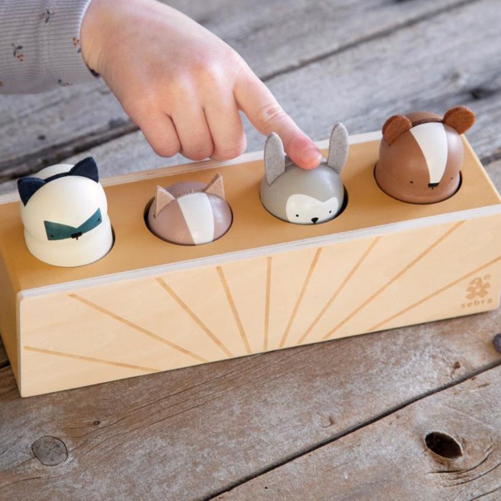 Sebra Wooden pop up puulelu