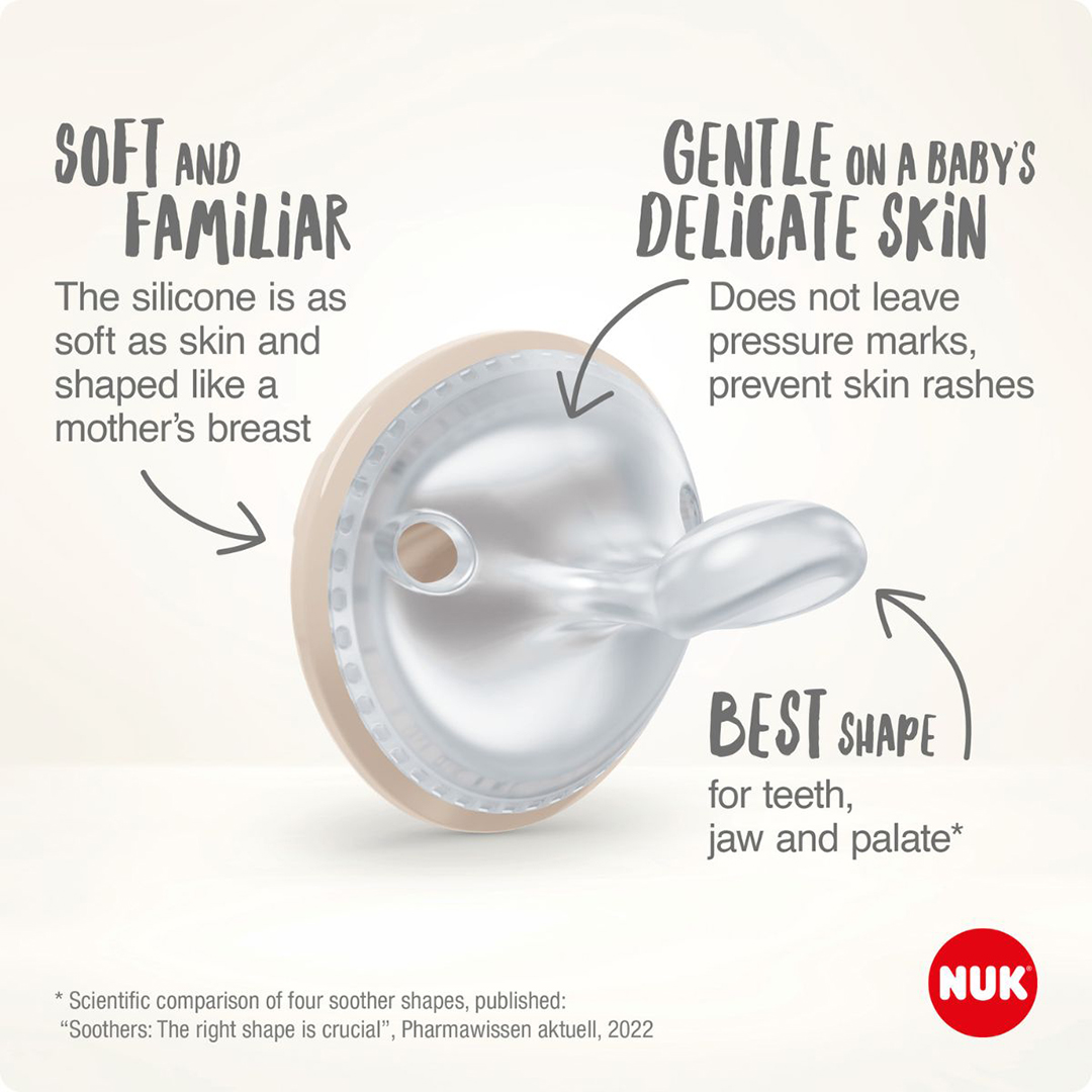 NUK tutti Mommyfeel silikoni harmaa 0-9 m