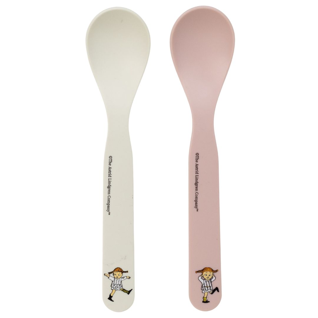 Right Start Pippi Circus Lusikat 2-pack valkoinen/vaaleanpunainen