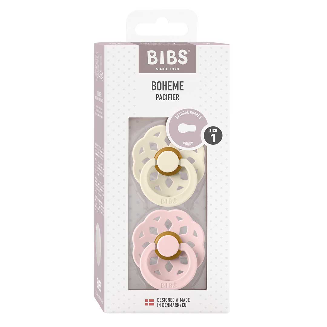 BIBS tutti Boheme 2-pack 0-6m Ivory/Blossom (norsunluu/kukka)
