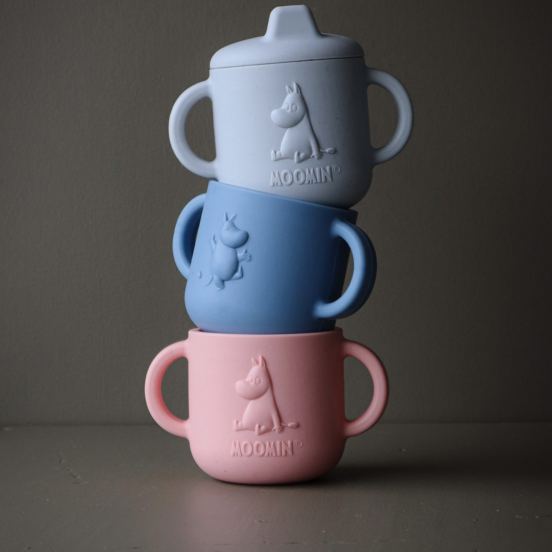 Right Start Muumipeikko silikoni juomakuppi Blueberry Blue Sininen