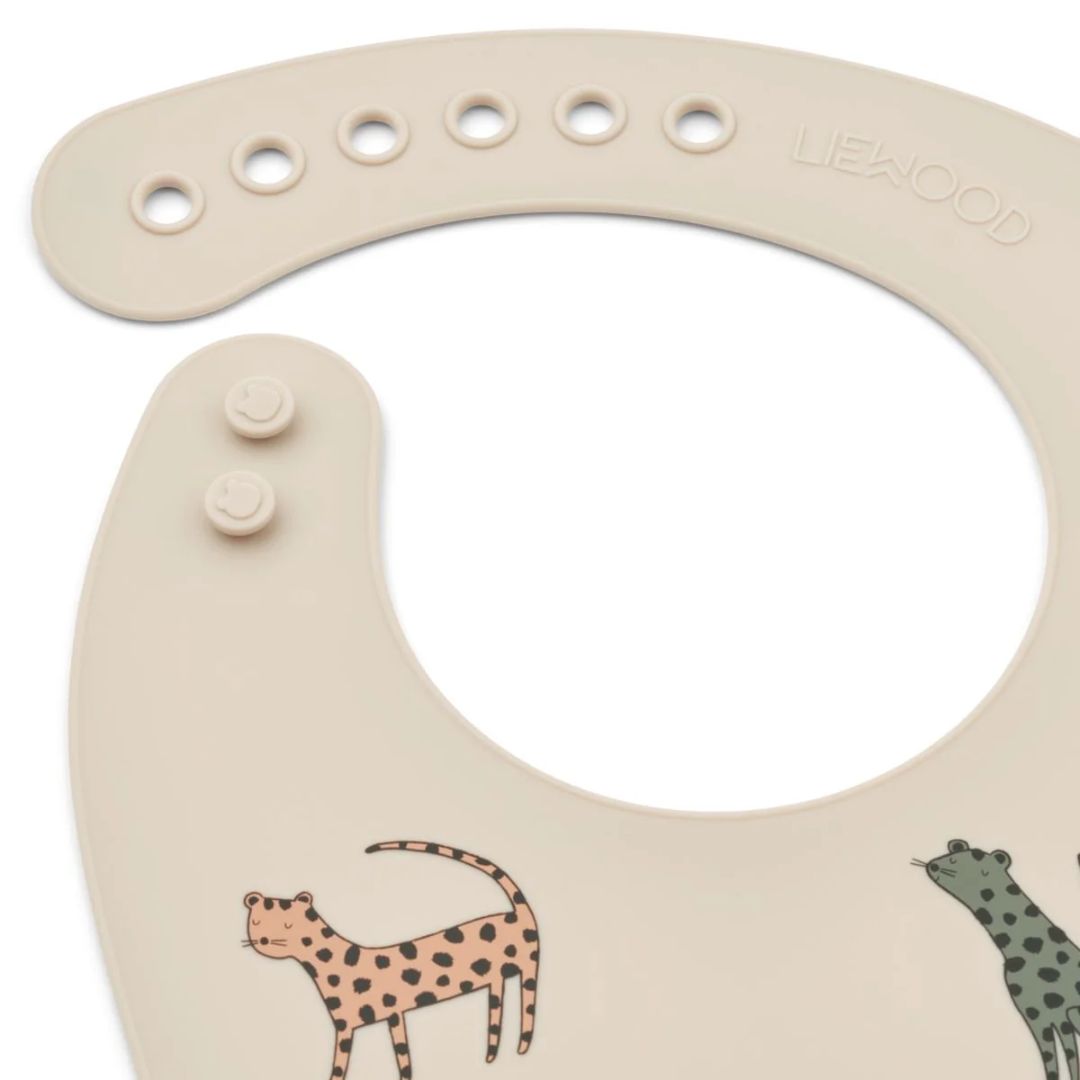 Liewood Tilda Silikoni Bib 2-pack Leopard multi mix