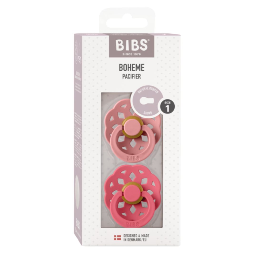 BIBS tutti Boheme 2-pack 0-6m Dusty Pink/Coral (pölyinen vaaleanpunainen/korsetti)