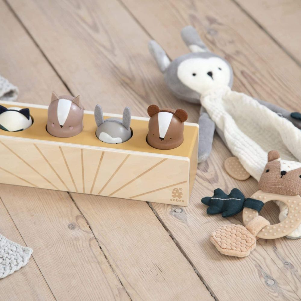 Sebra Wooden pop up puulelu