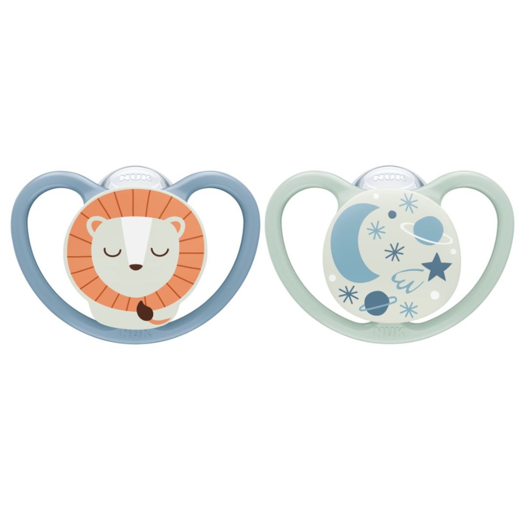 NUK Space Night silikoni 6-18m Leijona
